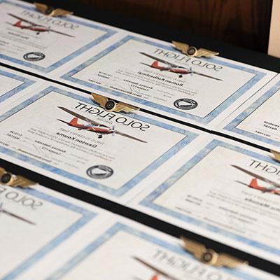 Wings and Solo Flight Certificates